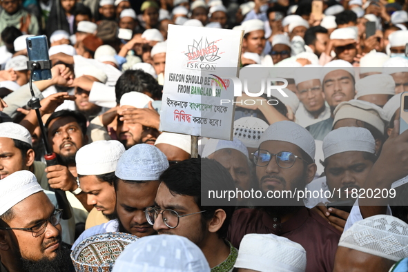 Activists Of Hefazat-e-Islam Stage A Protest Rally Against The Killing Of Lawyer Saiful Islam Alif In Chattogram And Demanding A Ban On The...