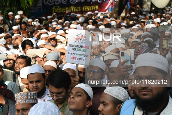 Activists Of Hefazat-e-Islam Stage A Protest Rally Against The Killing Of Lawyer Saiful Islam Alif In Chattogram And Demanding A Ban On The...