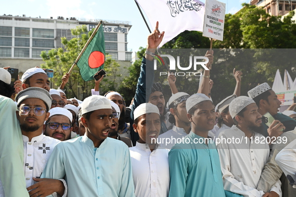 Activists Of Hefazat-e-Islam Stage A Protest Rally Against The Killing Of Lawyer Saiful Islam Alif In Chattogram And Demanding A Ban On The...