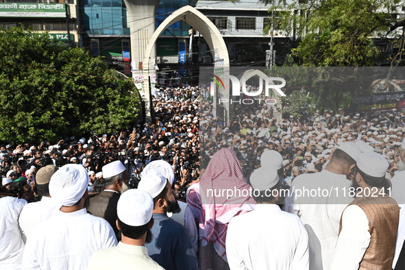 Activists Of Hefazat-e-Islam Stage A Protest Rally Against The Killing Of Lawyer Saiful Islam Alif In Chattogram And Demanding A Ban On The...