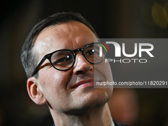 KRAKOW, POLAND - NOVEMBER 24: Mateusz Morawiecki, Law and Justice party MP and former Polish Prime Minister, leaves the venue where Karol Na...