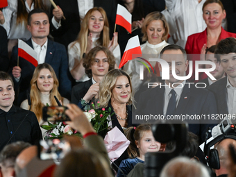 KRAKOW, POLAND - NOVEMBER 24:
Karol Nawrocki (center right), the Law and Justice party's candidate for the 2025 presidential election, with...