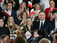 KRAKOW, POLAND - NOVEMBER 24:
Karol Nawrocki (center right), the Law and Justice party's candidate for the 2025 presidential election, with...