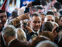 KRAKOW, POLAND - NOVEMBER 24:
Karol Nawrocki, the Law and Justice (PiS) party's candidate for the 2025 presidential election, surrounded by...