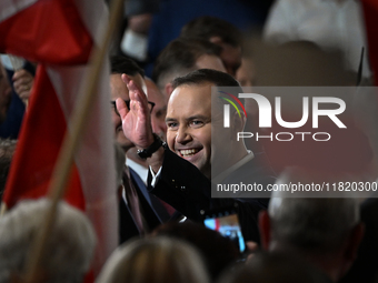 KRAKOW, POLAND - NOVEMBER 24:
Karol Nawrocki, the Law and Justice party's candidate for the 2025 presidential election, surrounded by PiS me...