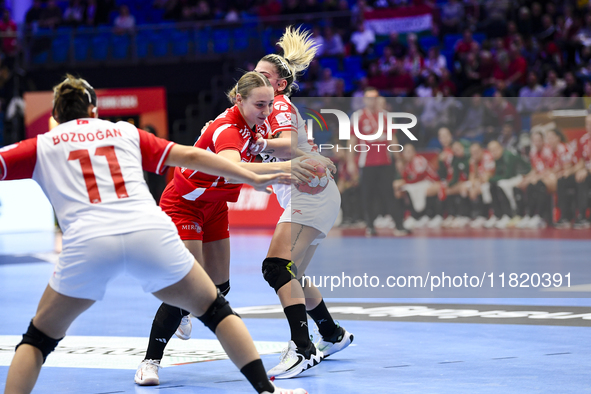 Petra Anna Simon participates in the Women's EHF EURO 2024 match between Hungary and Turkey in Fonix Arena, Debrecen, on November 28, 2024. 