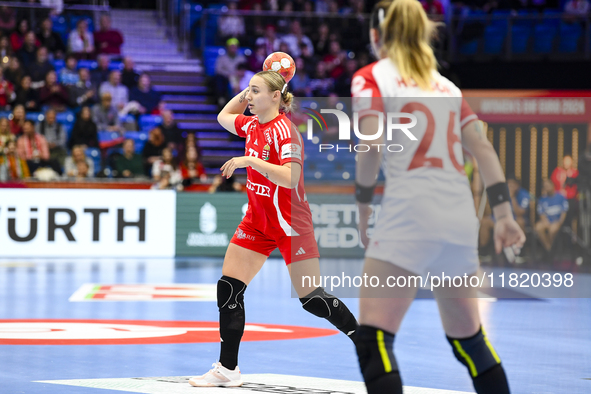 Petra Anna Simon participates in the Women's EHF EURO 2024 match between Hungary and Turkey at Fonix Arena in Debrecen, Hungary, on November...