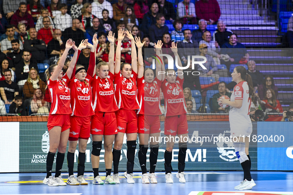 GEDIK Beyza is in action during the Women's EHF EURO 2024, Hungary vs. Turkey, at Fonix Arena in Debrecen, Hungary, on November 28, 2024 