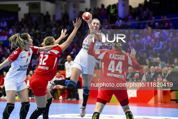 SONMEZ Bugu participates in the Women's EHF EURO 2024 match between Hungary and Turkey at Fonix Arena in Debrecen, Hungary, on November 28,...