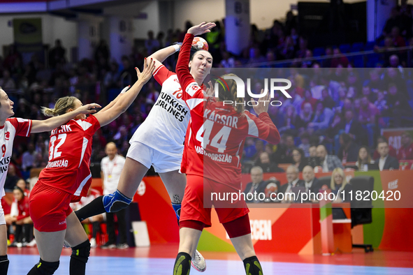 SONMEZ Bugu participates in the Women's EHF EURO 2024 match between Hungary and Turkey at Fonix Arena in Debrecen, Hungary, on November 28,...