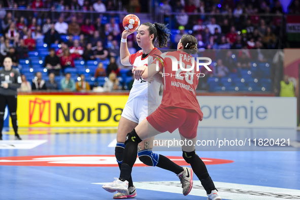 SONMEZ Bugu participates in the Women's EHF EURO 2024 match between Hungary and Turkey at Fonix Arena in Debrecen, Hungary, on November 28,...