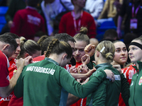 Team Hungary competes during the Women's EHF EURO 2024 match between Hungary and Turkey in Fonix Arena, Debrecen, on November 28, 2024. (