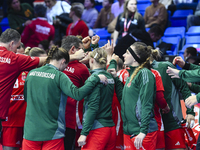 Team Hungary competes during the Women's EHF EURO 2024 match between Hungary and Turkey in Fonix Arena, Debrecen, on November 28, 2024. (