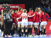 Turkey plays against Hungary during the Women's EHF EURO 2024 at Fonix Arena in Debrecen, Hungary, on November 28, 2024. (