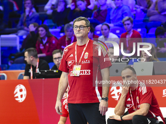 Vlagyimir Golovin participates in the Women's EHF EURO 2024 match between Hungary and Turkey at Fonix Arena in Debrecen, Hungary, on Novembe...