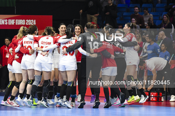 Team Turkey competes during the Women's EHF EURO 2024, Hungary versus Turkey, in Fonix Arena, Debrecen, on November 28, 2024 