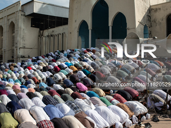 Muslims perform Jumma Prayer at Baitul Mukarram Mosque in Dhaka, Bangladesh, on November 27, 2024. (