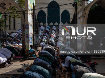 Muslims perform Jumma Prayer at Baitul Mukarram Mosque in Dhaka, Bangladesh, on November 27, 2024. (