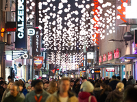 A general view shows a crowd of shoppers at the city center of Cologne, Germany, on November 29, 2024, during the Black Friday Sale. (