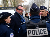 The Minister of Daily Security Nicolas Daragon installs an anti-narcotics police brigade to eradicate drug trafficking in Villeurbanne, Fran...