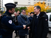 The Minister of Daily Security Nicolas Daragon installs an anti-narcotics police brigade to eradicate drug trafficking in Villeurbanne, Fran...