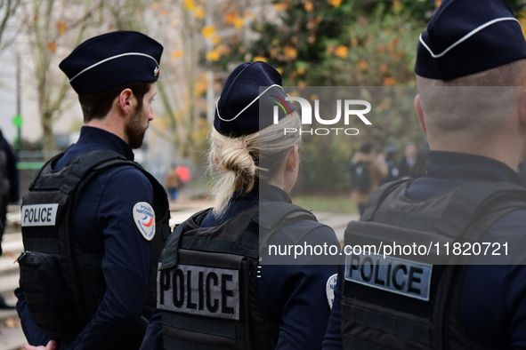 The Minister of Daily Security Nicolas Daragon installs an anti-narcotics police brigade to eradicate drug trafficking in Villeurbanne, Fran...