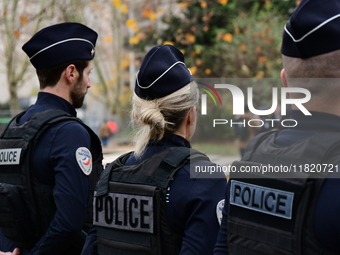 The Minister of Daily Security Nicolas Daragon installs an anti-narcotics police brigade to eradicate drug trafficking in Villeurbanne, Fran...