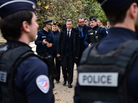 The Minister of Daily Security Nicolas Daragon installs an anti-narcotics police brigade to eradicate drug trafficking in Villeurbanne, Fran...