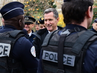 The Minister of Daily Security Nicolas Daragon installs an anti-narcotics police brigade to eradicate drug trafficking in Villeurbanne, Fran...