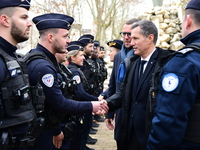 The Minister of Daily Security Nicolas Daragon installs an anti-narcotics police brigade to eradicate drug trafficking in Villeurbanne, Fran...