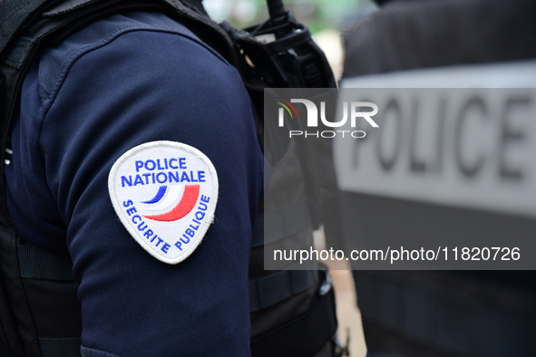 The Minister of Daily Security Nicolas Daragon installs an anti-narcotics police brigade to eradicate drug trafficking in Villeurbanne, Fran...