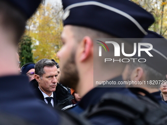 The Minister of Daily Security Nicolas Daragon installs an anti-narcotics police brigade to eradicate drug trafficking in Villeurbanne, Fran...