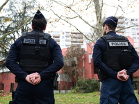 The Minister of Daily Security Nicolas Daragon installs an anti-narcotics police brigade to eradicate drug trafficking in Villeurbanne, Fran...