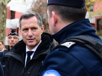 The Minister of Daily Security Nicolas Daragon installs an anti-narcotics police brigade to eradicate drug trafficking in Villeurbanne, Fran...