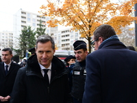 The Minister of Daily Security Nicolas Daragon installs an anti-narcotics police brigade to eradicate drug trafficking in Villeurbanne, Fran...