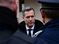 The Minister of Daily Security Nicolas Daragon installs an anti-narcotics police brigade to eradicate drug trafficking in Villeurbanne, Fran...