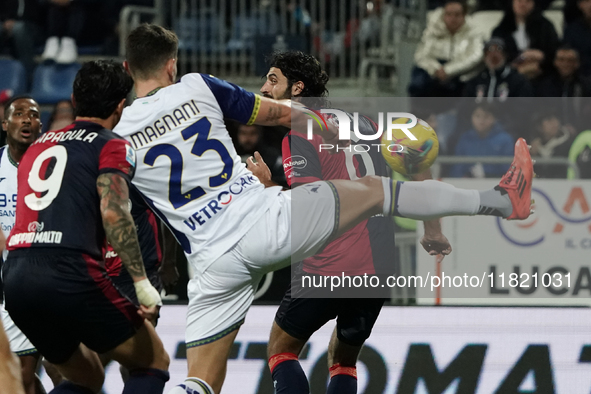 Sebastiano Luperto (#6 Cagliari Calcio) participates in the Serie A TIM match between Cagliari Calcio and Hellas Verona FC in Italy on Novem...