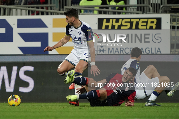 Roberto Piccoli (#91 Cagliari Calcio) participates in the Serie A TIM match between Cagliari Calcio and Hellas Verona FC in Italy on Novembe...