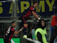 Roberto Piccoli (#91 Cagliari Calcio) celebrates a goal during the Serie A TIM match between Cagliari Calcio and Hellas Verona FC in Italy o...