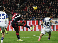 Zito Luvumbo (#77 Cagliari Calcio) participates in the Serie A TIM match between Cagliari Calcio and Hellas Verona FC in Italy on November 2...