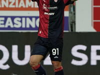 Roberto Piccoli (#91 Cagliari Calcio) celebrates a goal during the Serie A TIM match between Cagliari Calcio and Hellas Verona FC in Italy o...