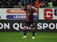 Roberto Piccoli (#91 Cagliari Calcio) celebrates a goal during the Serie A TIM match between Cagliari Calcio and Hellas Verona FC in Italy o...