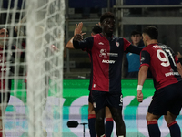 Roberto Piccoli (#91 Cagliari Calcio) celebrates a goal during the Serie A TIM match between Cagliari Calcio and Hellas Verona FC in Italy o...