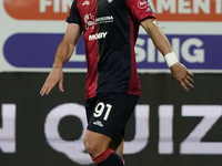 Roberto Piccoli (#91 Cagliari Calcio) celebrates a goal during the Serie A TIM match between Cagliari Calcio and Hellas Verona FC in Italy o...