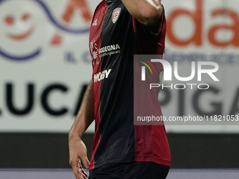 Roberto Piccoli (#91 Cagliari Calcio) celebrates a goal during the Serie A TIM match between Cagliari Calcio and Hellas Verona FC in Italy o...