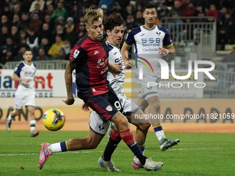 Mattia Felici (#97 Cagliari Calcio) participates in the Serie A TIM match between Cagliari Calcio and Hellas Verona FC in Italy on November...