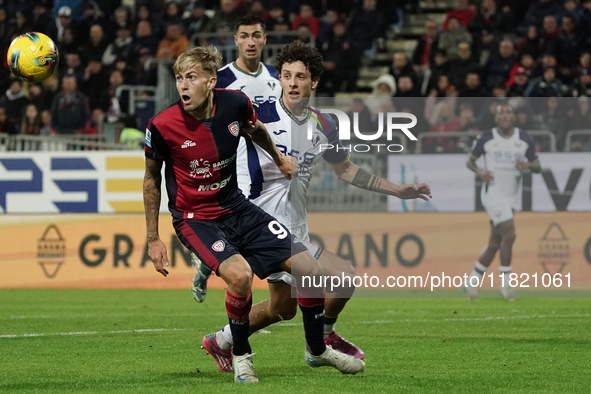 Mattia Felici (#97 Cagliari Calcio) participates in the Serie A TIM match between Cagliari Calcio and Hellas Verona FC in Italy on November...