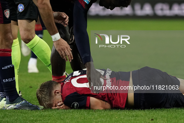 Mattia Felici (#97 Cagliari Calcio) participates in the Serie A TIM match between Cagliari Calcio and Hellas Verona FC in Italy on November...