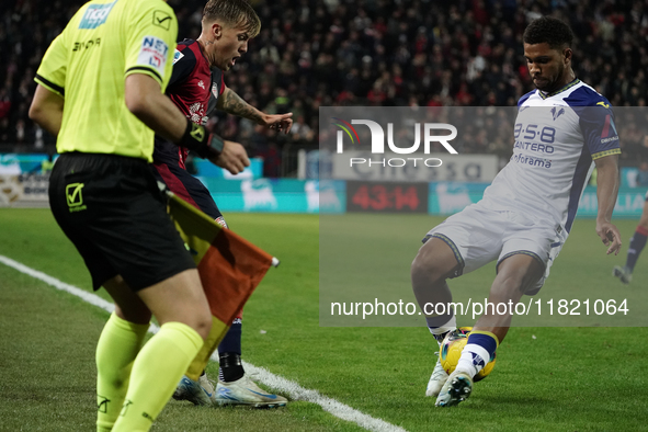 Mattia Felici (#97 Cagliari Calcio) participates in the Serie A TIM match between Cagliari Calcio and Hellas Verona FC in Italy on November...