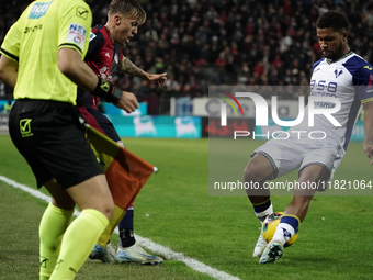 Mattia Felici (#97 Cagliari Calcio) participates in the Serie A TIM match between Cagliari Calcio and Hellas Verona FC in Italy on November...